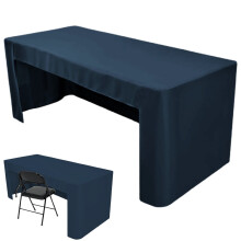 Nappe rectangulaire ajustée, en polyester lavable, dos ouvert, pour salons professionnels, fêtes, banquets, buffets (183 x 76 x 76 cm, 1 pièce)