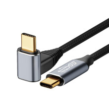 Cabo USB-C para USB-C de 100 W em ângulo reto, 0,5 m a 3 m, carregamento rápido USB-C para USB-C.