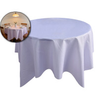 Round Tablecloth – 35.4" Lace-Trimmed Table Cover for Dining Room, Holiday Parties & Birthday Decor, Machine Washable & Elegant Home Table Linen
