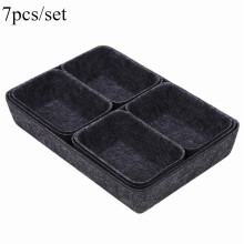7pcs/set Felt Storage Box Organizer for Office Desk Desktop Organization Accessories Multi-Purpose Felt Fabric Organizer