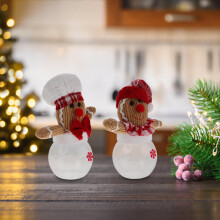Juego de tarros de dulces navideños, recipientes de plástico para galletas de jengibre con
