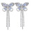 Copricapezzoli a forma di farfalla in lega con nappe e strass 1