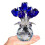 Figurines de fleurs de roses en cristal avec Base,-Bleu profond 1