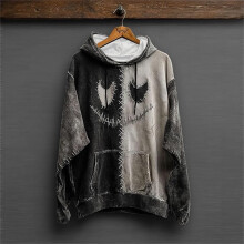 Sweat à capuche en polaire imprimé Halloween pour homme, taille L