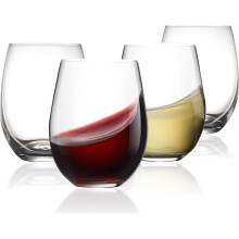 Stemless Wine Glasses Red White 15oz Set of 4