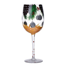 Verre à vin de Noël à pied haut, 1 pièce