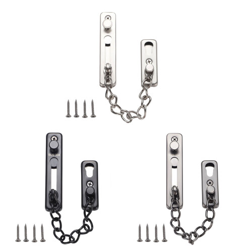 Stainless Steel Security Lock Indoor Safety Chain-Silver 1