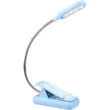 Lampe de lecture rechargeable à pince, 7 LED, 9 températures de couleur et niveaux de luminosité, indicateur de charge, compatible avec les livres