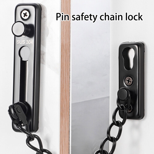 Stainless Steel Security Lock Indoor Safety Chain-Silver 2
