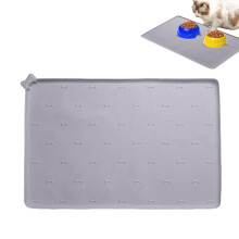 Tapete de silicone antiderrapante para ração de animais de estimação, 40x60cm.