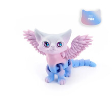 Figurine de chat ange démon imprimée en 3D (15 cm)