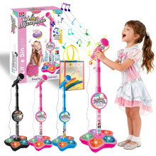 Kids Microphone Toy with Stand LED Speaker 2026
