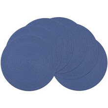 Runde Platzsets, 6er-Set, Segelblau, 38 cm, Baumwoll-Polyester