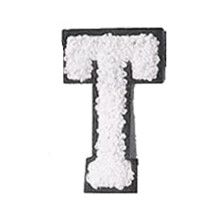 2.75" White Chenille Varsity Letter Patch – Iron-On or Sew-On Applique for Jackets, Backpacks, Hoodies, Shirts, Team Uniforms, white