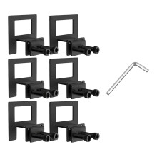 6 Pcs Adjustable Mattress Anti- Holder Set - Metal Bed Frame Sliding Limiter with Screws and Hex Wrench - Secure Sleep Solution Black
