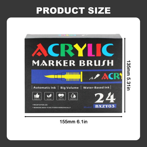 24 Acrylfarbmarker mit weichen Pinselspitzen 2