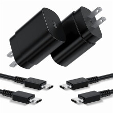 25W PD Type-C Wall Charger 2-Pack + 6ft Cable for Samsung Galaxy S25/S24/S23/S22/S21/S20/Note 20/10/9/8 – Compatible with