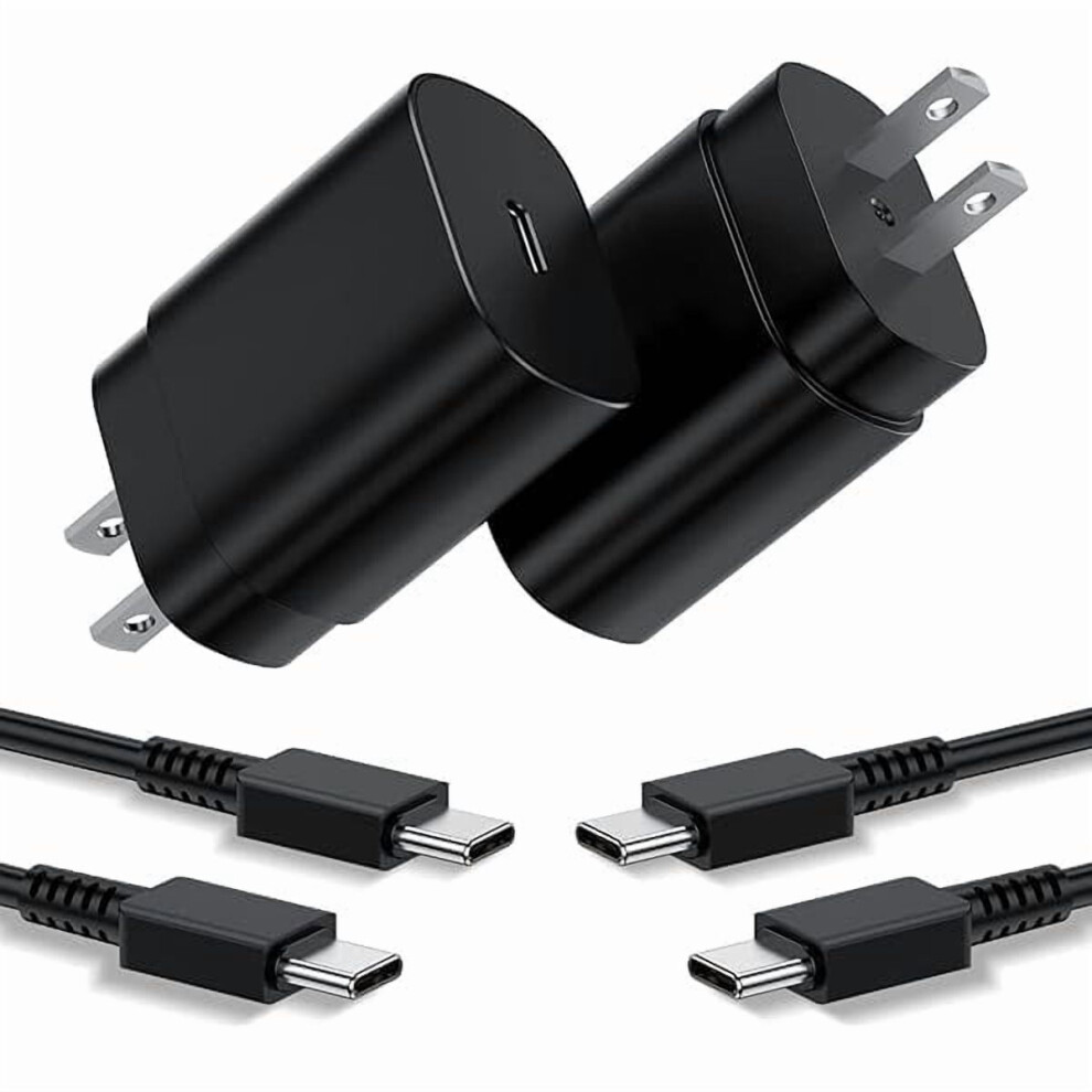 25W Pd Type-C Wall Charger 2-Pack + 6Ft Cable For Samsung Galaxy S25/S24/S23/S22/S21/S20/Note 20/10/9/8 Â Compatible With 9399596538426