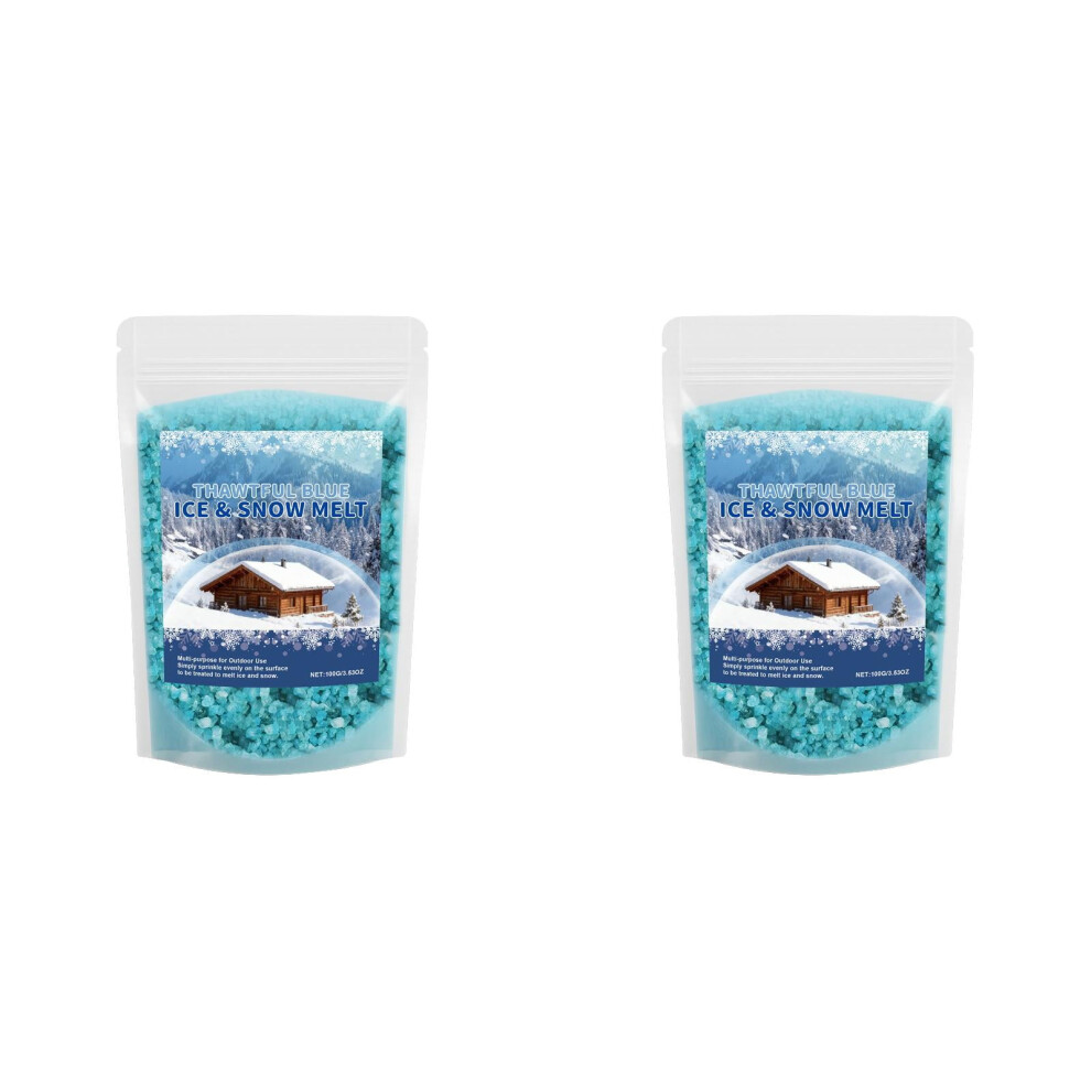 2 Pcs Car Window De-Icing Agent & Snow Salt, Pet Safe Ice Melt For Driveway, Sidewalk, Vehicle, Anti-Fog And Winter Visibility Enhancer 9422877323913