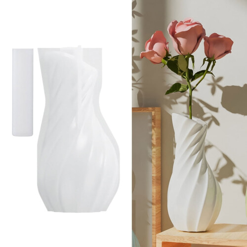 Randig silikonform för blomvas – 1 st 1