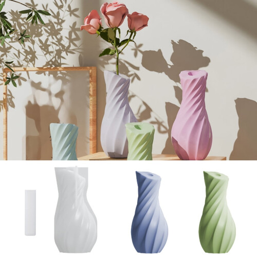 Randig silikonform för blomvas – 1 st 2