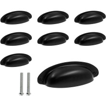 Poignées de style ferme vintage, bronze plat, lot de 8