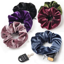 Γυναικεία Scrunchies με Τσέπη και Φερμουάρ, 1 Τεμάχιο