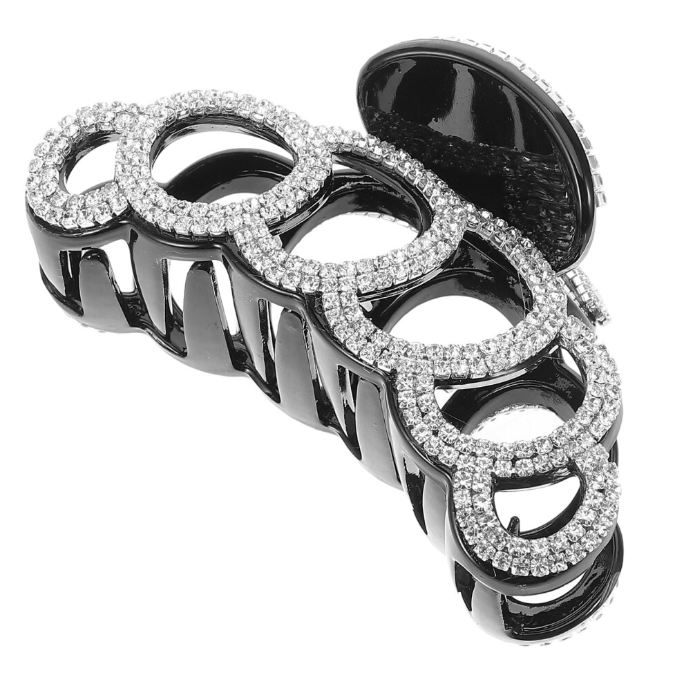 Black rhinestone hair clip jaw clip 1 piece