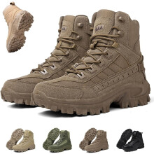 Luxsines Leather Boots,Luxsines Mens Orthopedic Support Anti-Puncture Work Boots, Waterproof Slip On Hiking Sneakers