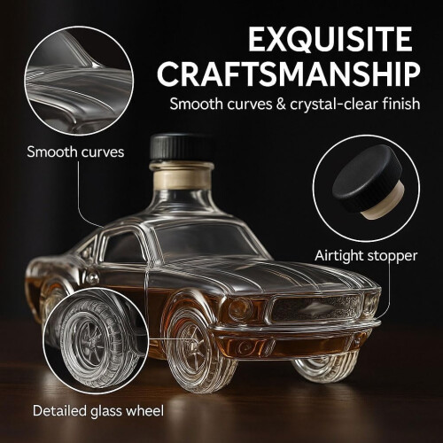 Whiskey Decanter Set with Car-Shaped Glasses 6-Piece 1