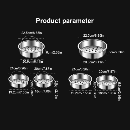 316 Καλάθι ατμού από ανοξείδωτο ατσάλι, ένθετο για ατμομάγειρες, λαχανικά, κρέατα, 2