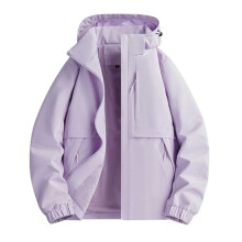 Women's Loose Solid Waterproof Hooded Jacket for Hiking & Mountaineering – Breathable Outerwear, Compatible with Outdoor Activities