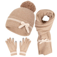 Women's & Men's Winter Knitted 3-Pc Scarf Hat Gloves Set – Warm, Cold-Proof, Cozy for Outdoor Activities