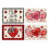 6PCS Heart Pattern Kitchen Dining Mats Fabric Waterproof for-24 2