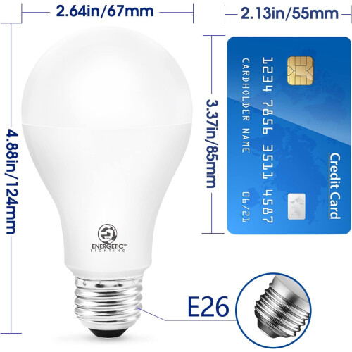 ENERYANTONTIC Υπερ-Φωτεινός Λαμπτήρας A21 Ισοδύναμος 150W, 4000K Ψυχρό Λευκό, 2600 Lumens, Βάση E26, 1