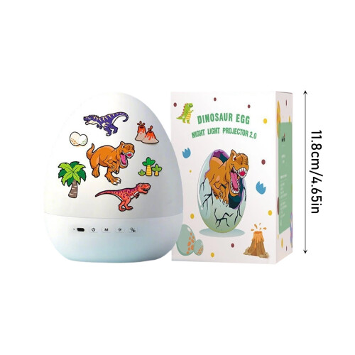 Dinosaur Egg Nattlys med 360 rotasjon og 2