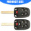 Κέλυφος κλειδιού αυτοκινήτου ABS για Honda Elysion 2011–2013, 5/6 κουμπιά 3