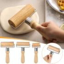Nudelholz-Set aus Holz mit Edelstahlrollen –