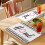 Platzsets, 12er-Set, Frühlingsblumen- und Blattdesign, Grau 4
