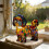 Animal Night Light Resin Cat Dog Statue LED Base 1pc 4