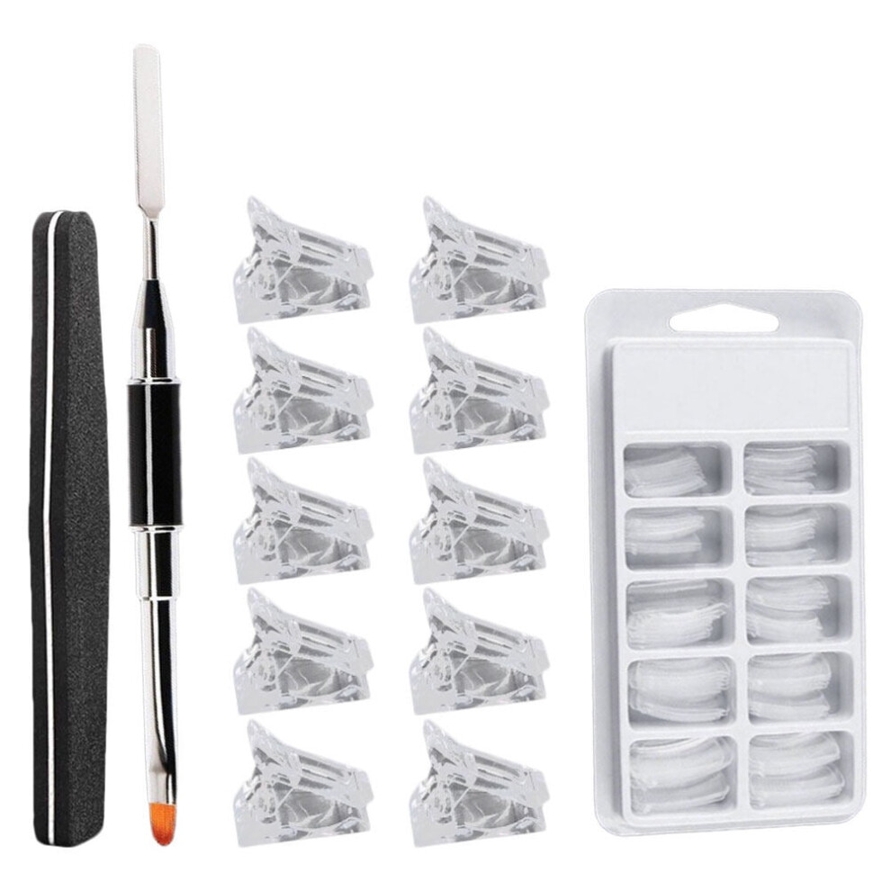 White Nail Art Stencils Set With Manicure Nail Templates For Extending And Decorating Nails