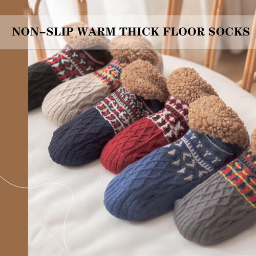Κάλτσες Kelvono Winter Wool, αντιολισθητικές, ζεστές, χοντρές κάλτσες δαπέδου, απαλές, 2
