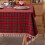 Red and Green Plaid Polyester Tablecloth 3