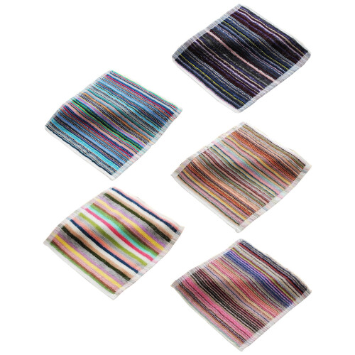 Mouchoirs en coton rayés colorés, lot de 8, 25 x 25 cm 1