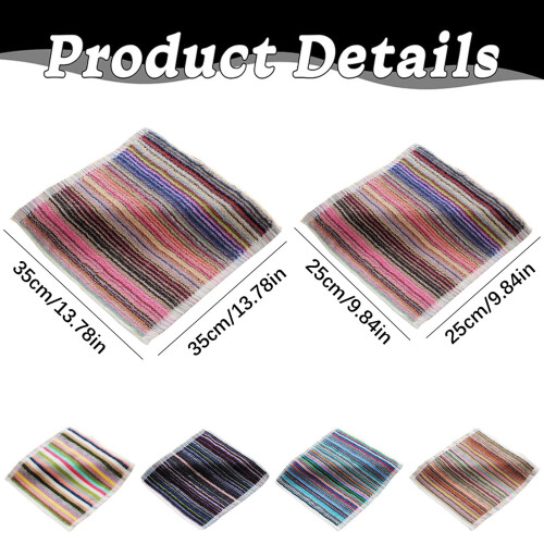 Cotton Handkerchiefs Colorful Striped 12-Pack 1