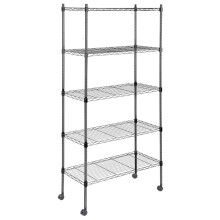 Wire Storage Shelves, 5 Tier - 24x14x59 Inch Rolling Shelving Unit with Wheels & Leveling Feet