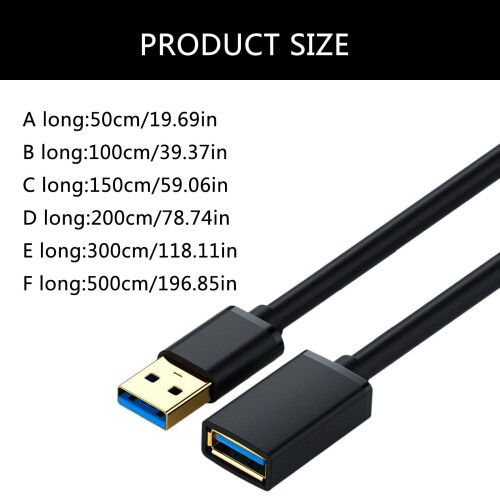 USB 3.0A prodlužovací datový synchronizační kabel samec-samice pro přenos dat pro USB zařízení 2