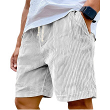 Mokaloha herrefløjlsshorts, Pacificozy afslappede sommerstrandshorts med snøre og elastisk talje, løstsiddende lette shorts med lommer