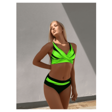Tacar Bikini Glas Neon Ard-Choim le Baile Átha Troim Dubh 2 phíosa