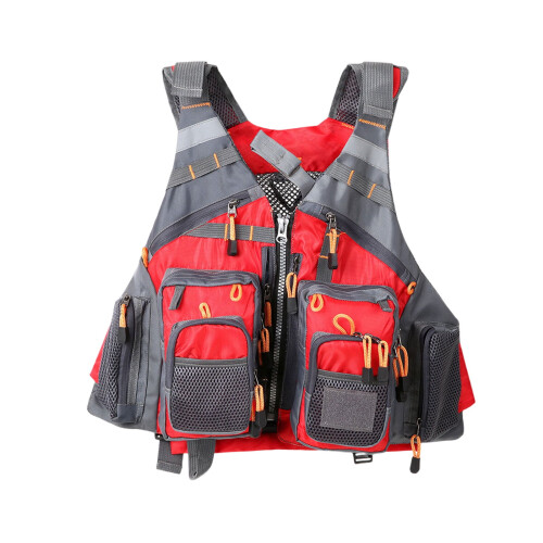 Gilet de pêche à poches multiples, coupe ajustable